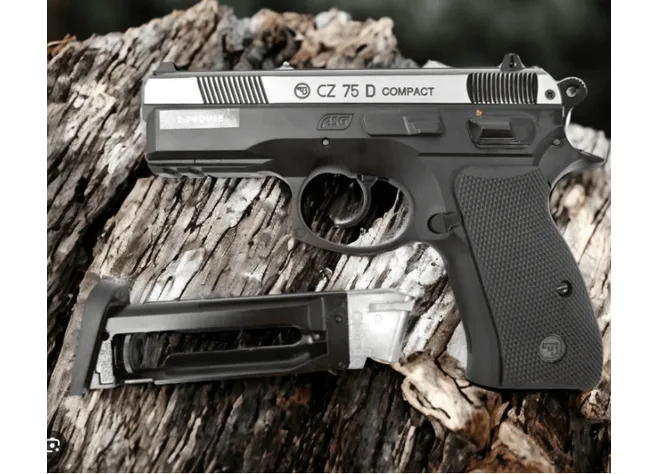 Пістолет пневматичний ASG CZ 75D Compact Nickel. CO2. BB кал. 4.5 мм Фото 2